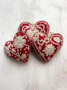 Embroidered Felt Heart Ornament