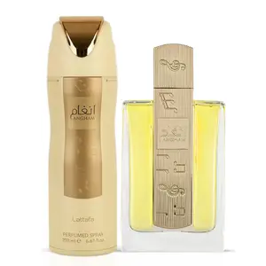 Angham Eau de Parfum Spray & Perfumed Body Spray 100ml (3.4 oz) by Lattafa (Bundle)