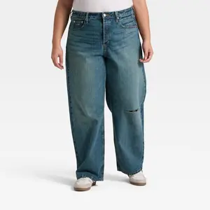 Women's Mid-Rise 90's Baggy Denim Jeans - Universal Thread Vintage Dark Wash 30