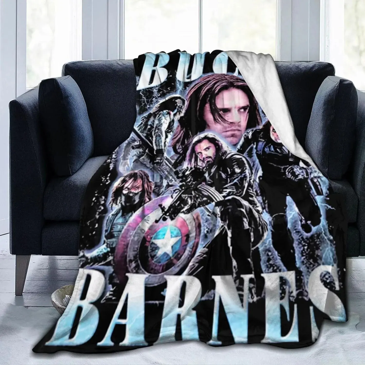 Blanket Sebastians Actors Stan Throw Flannel Blankets Warm Soft Cozy Fuzzy Air Conditioning Blanket for Living Room Sofa Bed Gift Blankets for All Seasons 30"x40"
