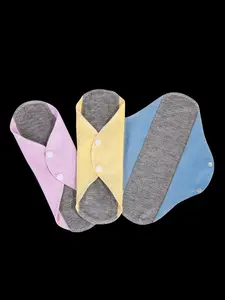 3-Pack Antibacterial Washable Cotton Pad, Absorbent Reusable Pads, Reusable Sanitary Towels for Middle Aged, Leak-Proof Urinary Incontinence Pads, All Seasons Use