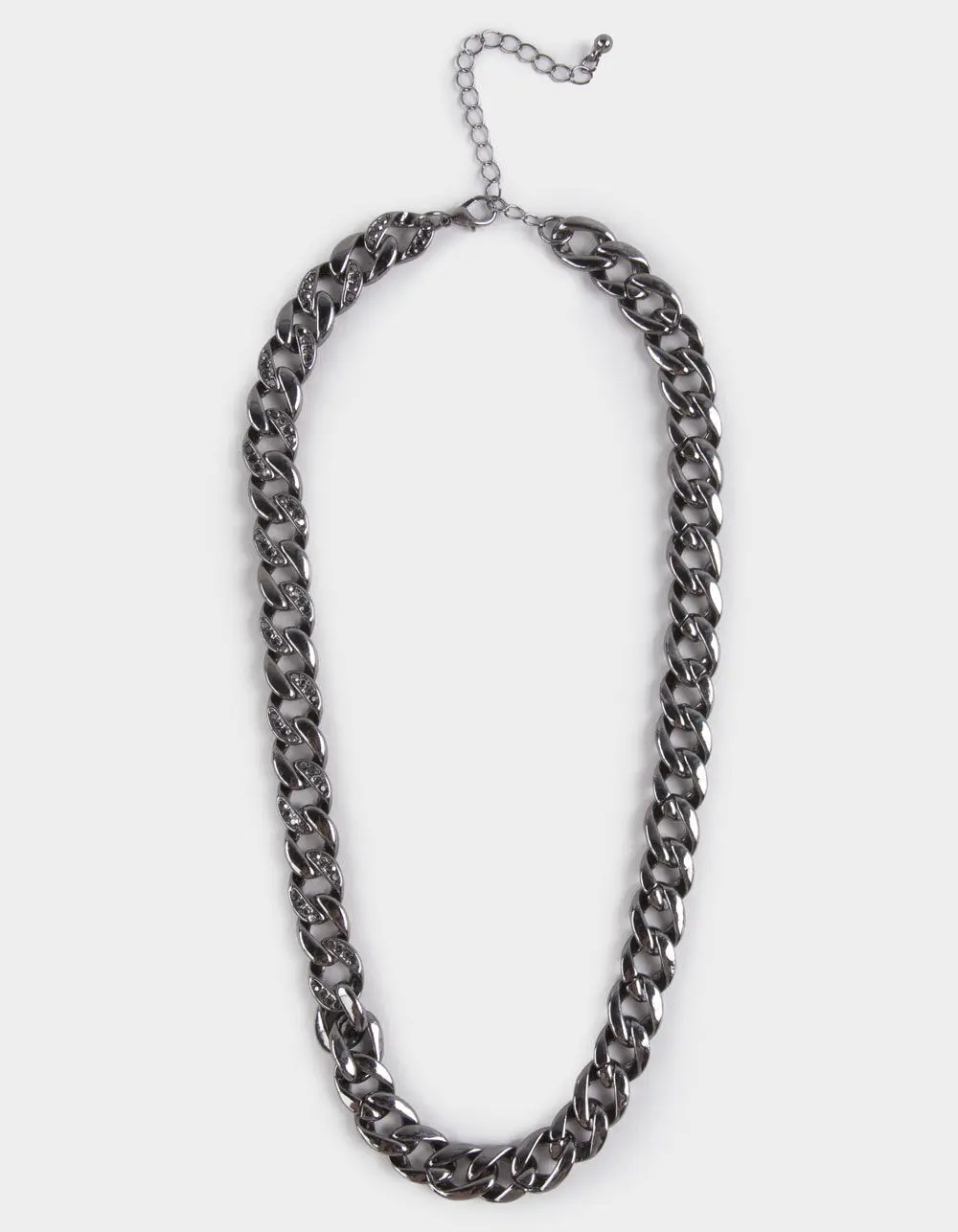 RSQ Mens Rhinestone Cuban Link Chain Necklace, Black RSQ Mens Rhinestone Cuban Link Chain Necklace, Black