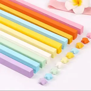 1080 Sheets Star Origami Paper 10 Assortment Color Star Paper Strip Double Sided Origami Stars Paper Solid Color, Lucky Star Decoration Paper Strips DIY Hand Art Crafts