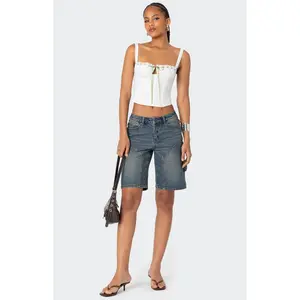 Edikted Women's Carpenter Denim Bermuda Shorts