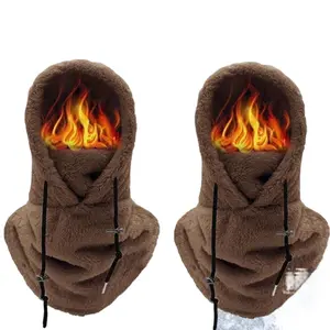 2PCS Winter Hooded Ski Mask Balaclava – Windproof Thermal Face Cover with Scarf Design, Soft Fleece Warm Hat for Men and Women, Ideal for Skiing, Cycling, Hiking, and Outdoor Cold Weather Protection