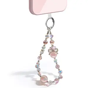 Casing Bee Bow Bliss Phone Chain, Diamond Bow with Pearl Phone Charm