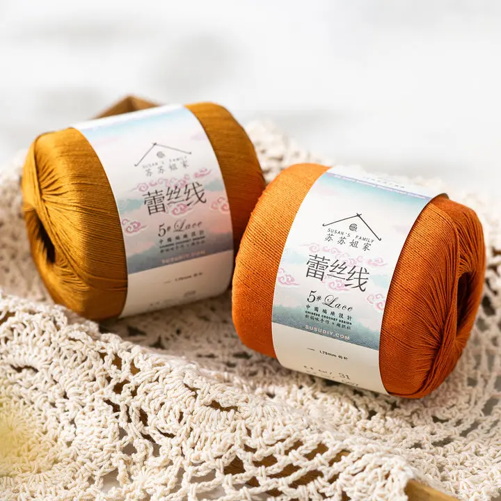 5# Pearl Lace Yarn, 3 Packs of 100% Cotton Yarn from Susan's Family, Crocheting & DIY Knitting Supplies, US Warehouse Stock, Amigurumi Yarn, Premium Yarn