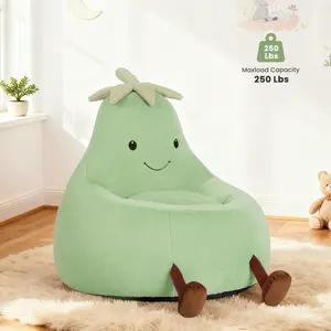 edx Bean Bag Chair for Kids, Soft Faux Rabbit Fur Fabric, Removable Washable Cover 24"