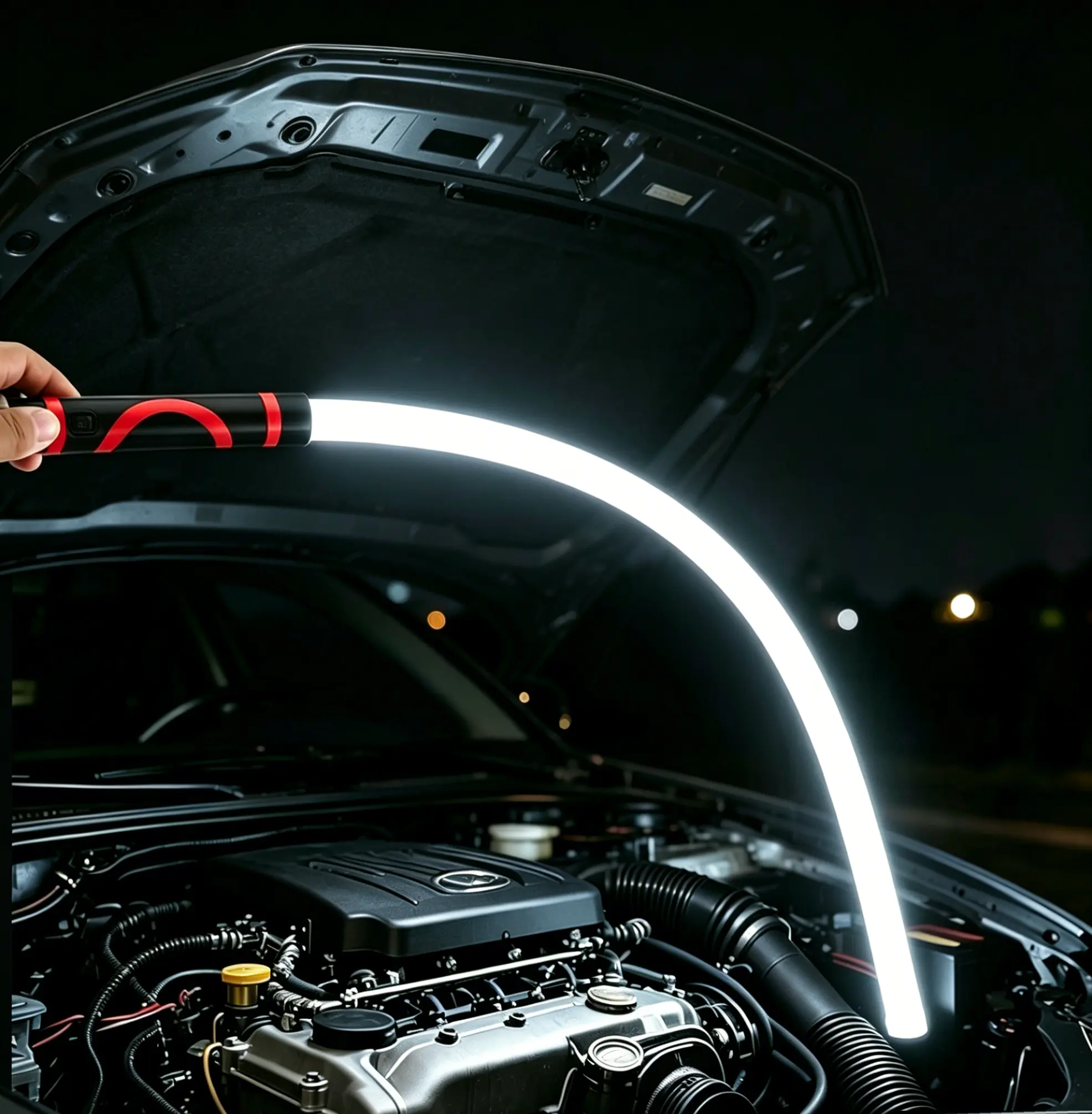 29in Bendable Mechanic LED Flashlight - Adjustable Torch, Flexible Shaft Stick, 3 Adjustable Modes, Long Battery Life, Rechargeable Multifunctional Lighting, Professional Gear for Tight Space Detection, Equipment Maintenance, Father's Day Gift, Led Flashl