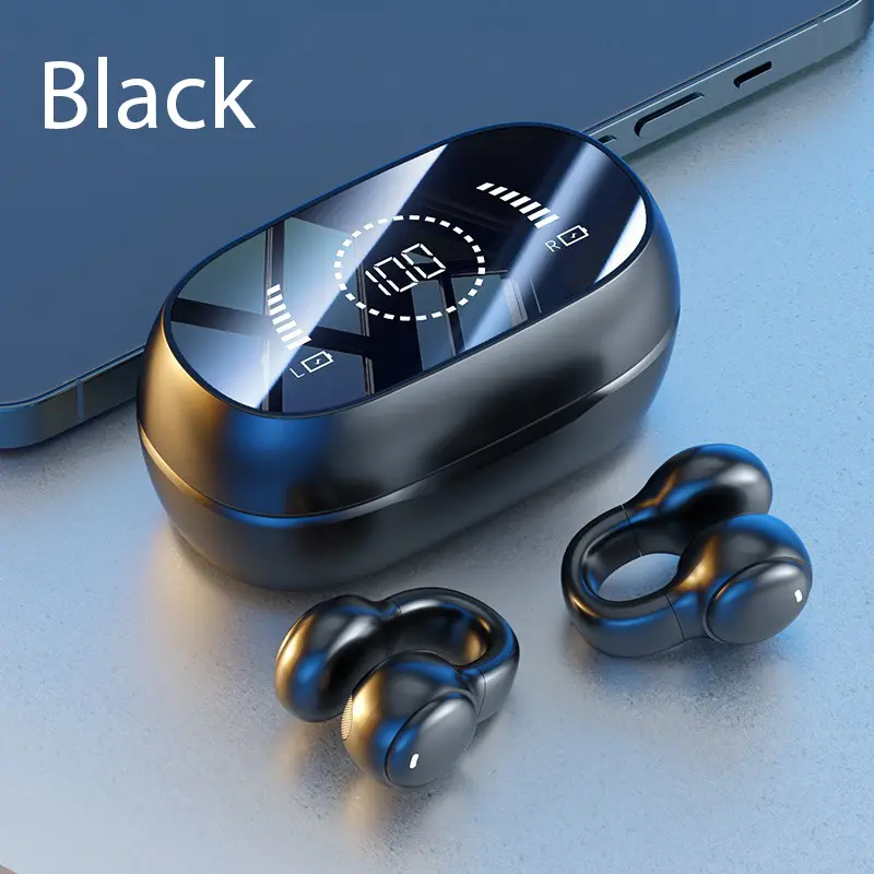 M47 Rechargeable Wireless Bone Conduction Earbuds - Bluetooth Audio Open-Ear Headphones with Mic, Cable-Free Open-Fit Sports Headset, Charging Capable Fashion Accessory