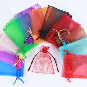 100-50-24 count  Organza  Bags Drawstring 3 x 4 inch, Little Mesh  Pouches Mini Candy Bags for Small Presents  Earrings