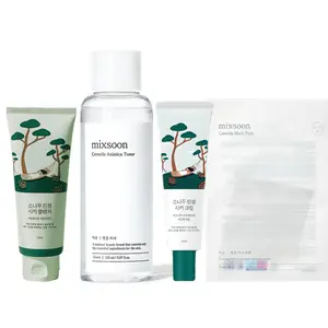 Calabasas Cosmetics Soothing Centella Recovery Bundle - Pine Calming Cica Cleanser, Centella Asiatica Toner, Cica Cream & Calming Sheet Masks for Sensitive Skin
