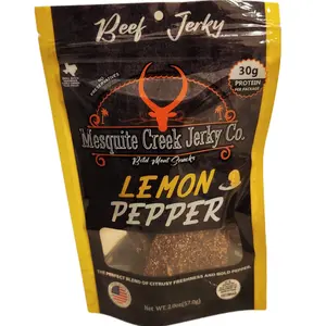 Mesquite Creek Jerky Co. Lemon Pepper Beef Jerky - 30g Protein Per Package, Citrusy Freshness & Bold Pepper Flavor, 2.0oz