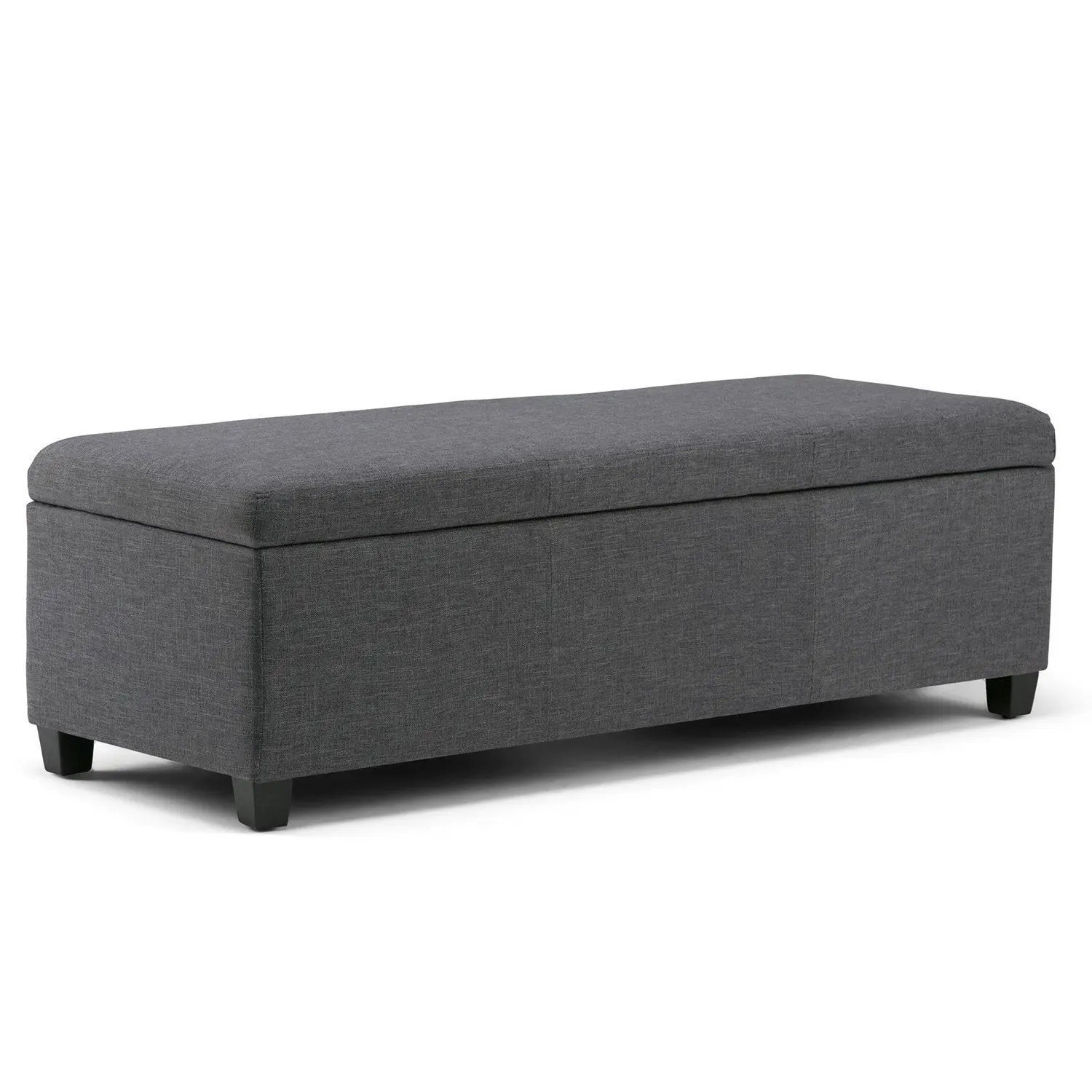 Modern Avalon Contemporary Rectangular Linen Storage Ottoman - Space Saving Indoor Furniture, Footstool, Bench, Coffee Table, 18.1"d x 48.4"w x 16.1"h, Easy Assembly Required, Clean Tailoring, Hallway Use, Ample Storage Space