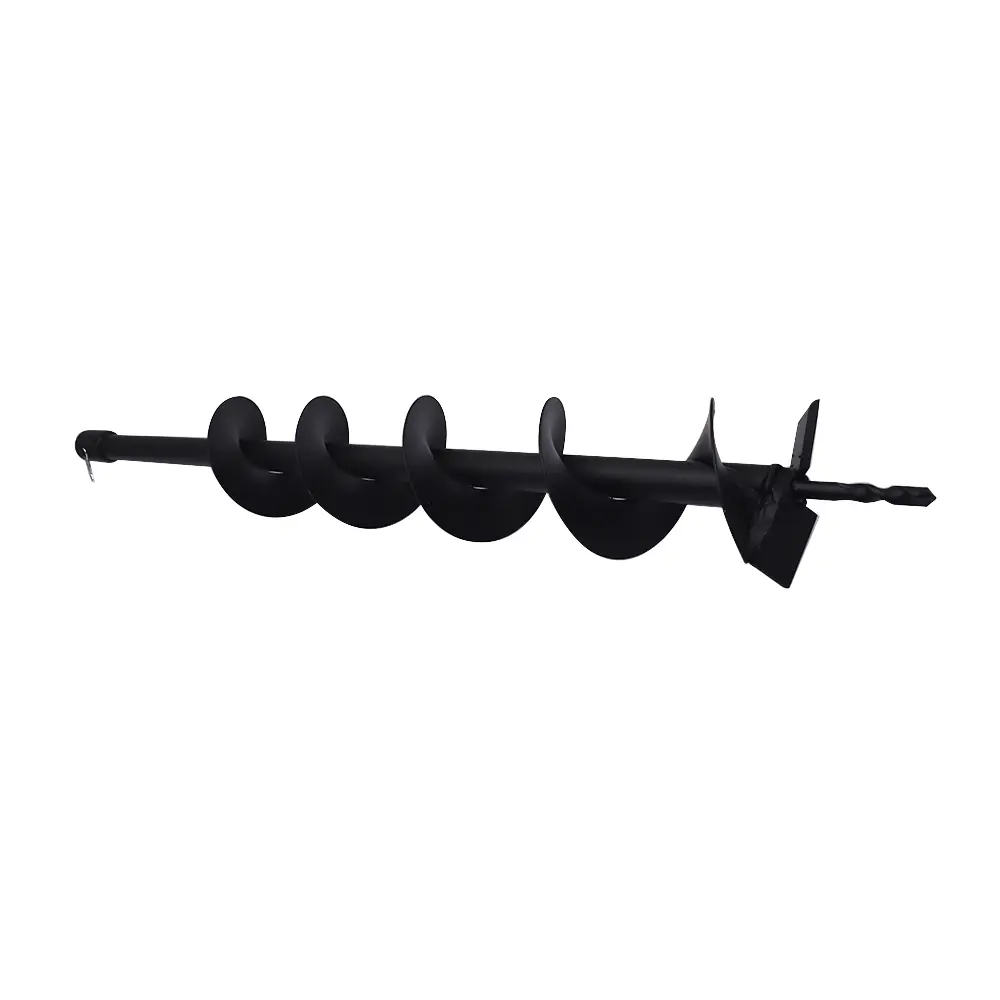 Heavy Duty 4-in Cast Steel Earth Auger Drill Bit with Tungsten Tip, Power Tool Accessory for Gas-Powered Post & Fence Hole Digger, Power Tools