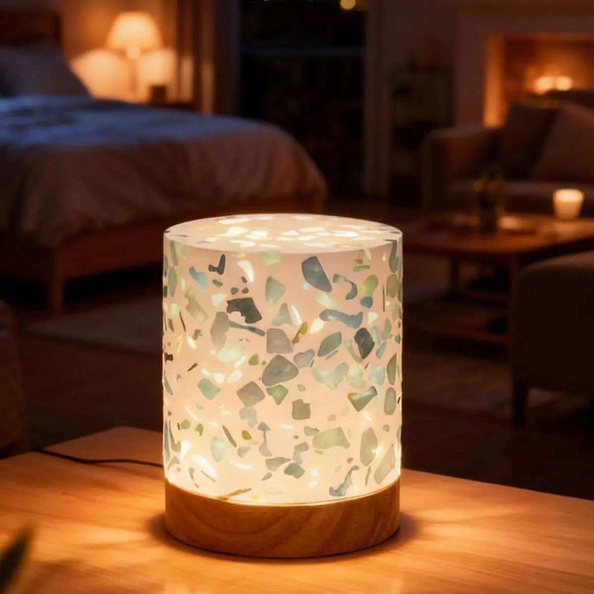 Natural Selenite Crystal Gravel Lamp, Energy Healing Night Light, Eye Protection, Home Decor, Gift, Christmas Decoration, Crystal Nightlight