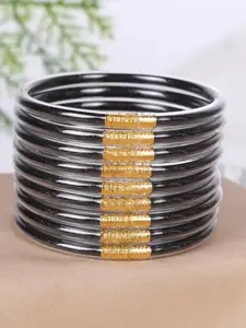 9-Piece Jelly Bangle Set for Women, Solid Color Fashion Jewelry Party Daily Wear Gift for Girlfriends