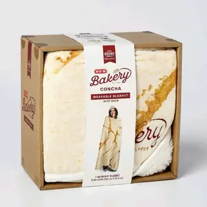H-E-B Bakery Concha Wearable Blanket with Nogod - Soft and Cozy Fleece - Perfect for Couch and Dorm - Shop Now