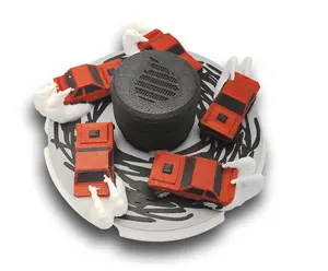Multi Color 3D Drifting Car Animated Handheld Zoetrope  (Animation only visible with handheld viewer, phone or tablet.  See description for more info on how to view)