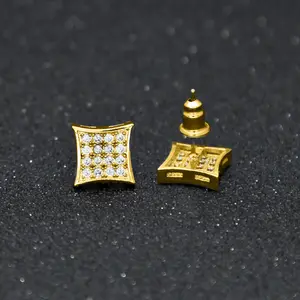 GAB Trendy CZ 8 MM stud Earrings, High Quality ZC Miami hip-hop Eardrop jewelry For man, best BF gift Jewellery Cubic Zirconia