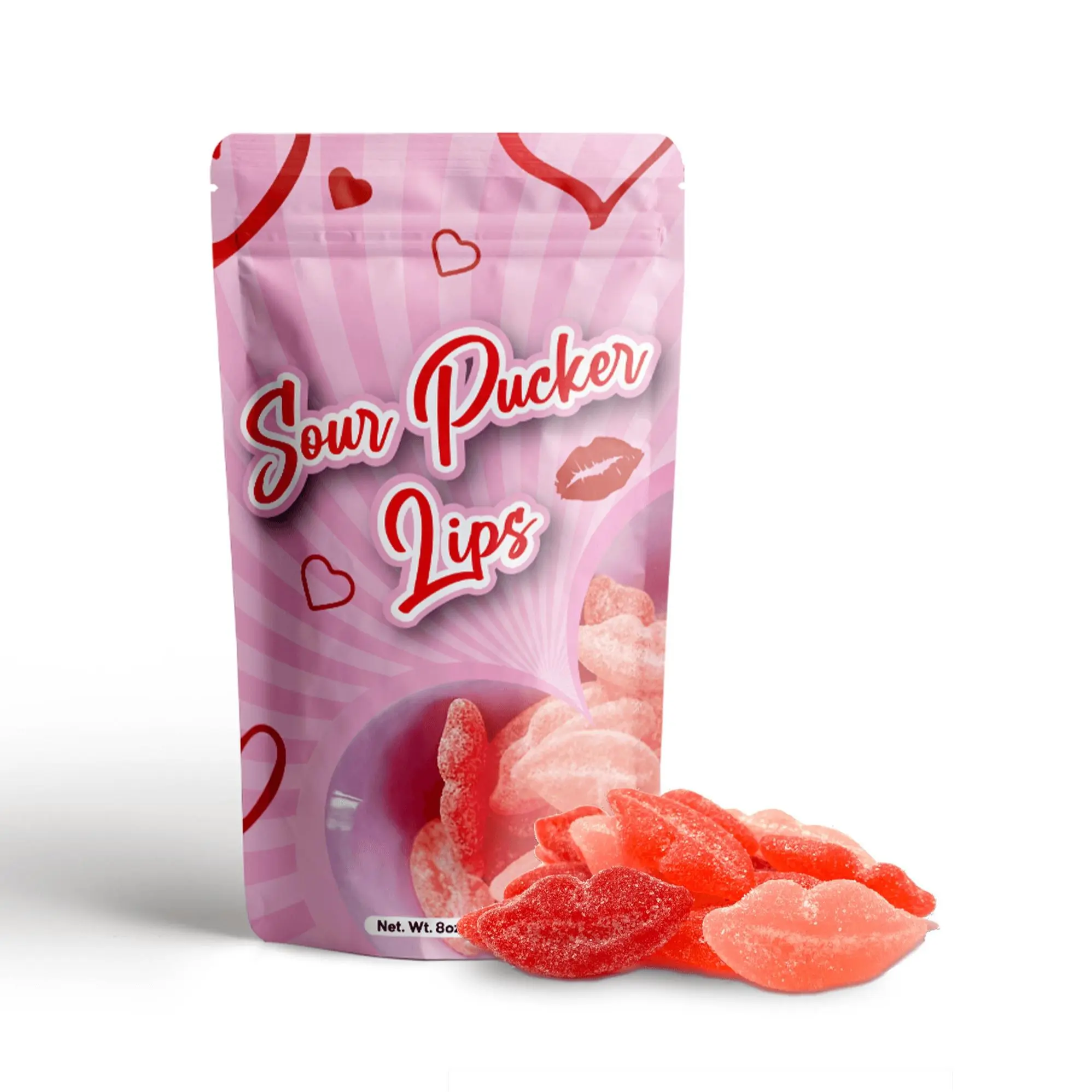 NY Spice Shop Sour Pucker Lips - Gummy Sour Candy -  Gummy Lips - Sweet & Tangy Jelly - Perfect Party Snack Candies, Valentine Holiday Gift wax  candy lips