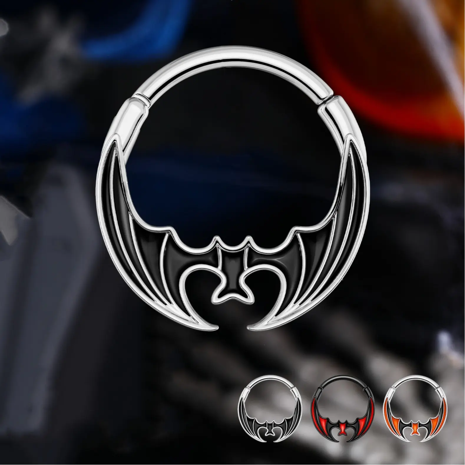 Oufer 16G Sleeping Bat Clicker Septum Ring, Body Jewelry Accessory, Funky Unique Accessories for Adults, Whimsical Halloween Gifts, Septum Rings, Piercings Jewelry, Accessories Adults