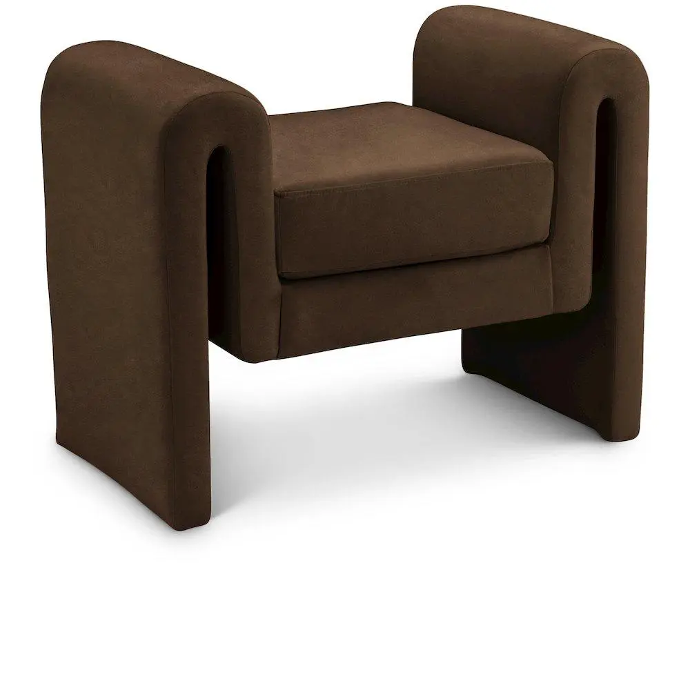 Sloan Brown Velvet Bench