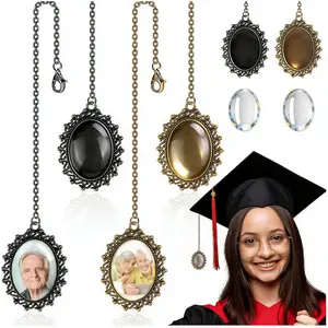 4 Pack Personalized Graduation Tassel Photo Charm 2026 Custom Memorial Tassel Charms for Graduation Cap Picture Pendant Remembrance Gift for Class of 2026 Graduates