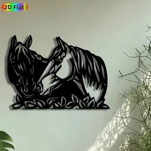 1pc Zebra Pair Metal Wall Art, Grazing Zebras Statue Mural, Artistic Metalwork, Intricate Craftsmanship, Perfect for Housewarming, Safari Theme Party Decor, Perfect for Living Room Patio Wall Coffee Shop Decor, Ideal Gift for Wildlife Enthusiasts.