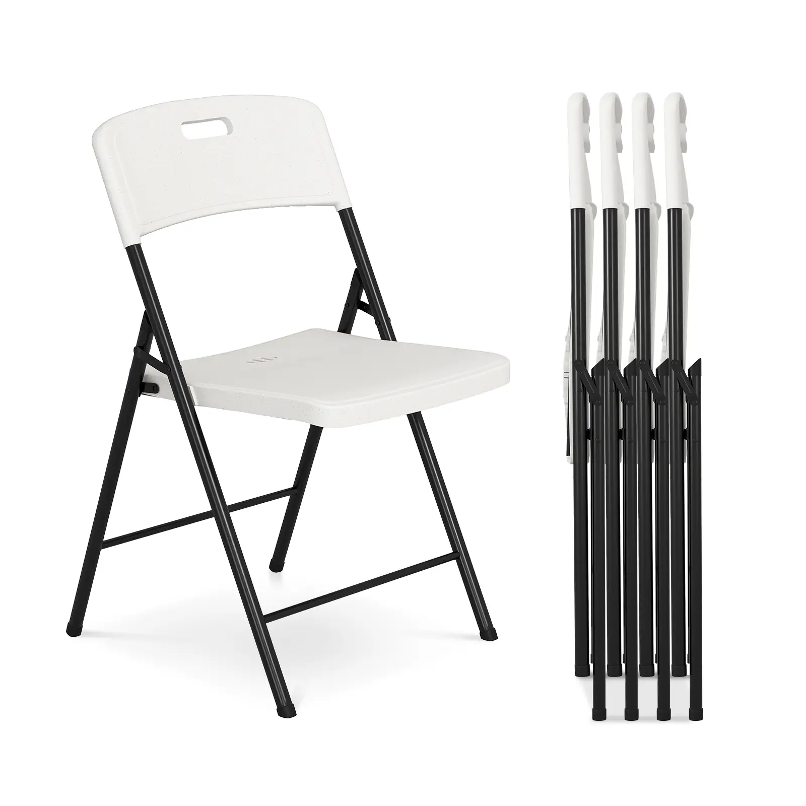 4-Pack Folding Heavy Duty Plastic Chair with 500-Pound Capacity,Portable Commercial Chair with Steel Frame for Home Office Wedding Party Indoor Outdoo