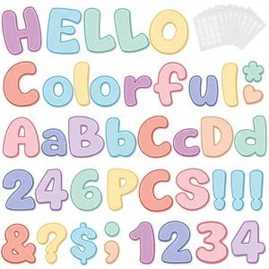 246 Pcs Bulletin Board Letters 4 Inch, Colorful Cutout Letters for Classroom Wall, Poster Board Letter with Adhesive Dot Alphabet Numbers Punctuation for Display School and Classroom Decor