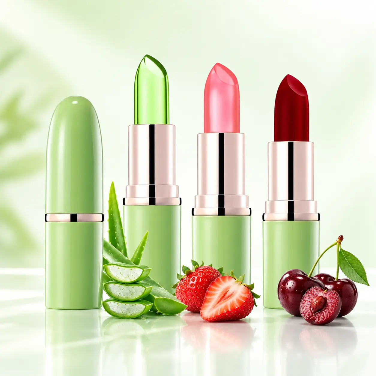 3pcs Color-Changing Lip Balm Moisturizing Lipstick, 24-Hour Long-Lasting Moisture, Aloe Vera Enriched, Hypoallergenic for Sensitive Skin, Cherry Nude Gloss