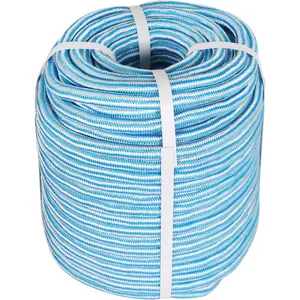 1/2 x 200FT, Braided Arborist Bull Rope, 24 Strand Tree Rope for Swings, Camping (Blue and White)
