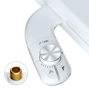 Ultra-Slim Bidet Attachment for Toilet -  Non-Electric Self-Cleaning Dual Retractable Nozzles Bidets Toilet Seat, Adjustable Water Pressure Fresh Water Sprayer