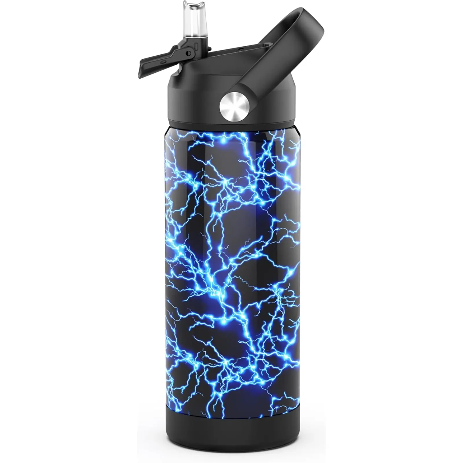 Boys' 18 oz Insulated Stainless Steel Water Bottle - Wide Mouth, Leak-Proof, Portable Tumbler with Straw Lid, Carry Handle, BPA-Free, Durable Flask for Back to School Haul, Sporty Chic Game & Sports Use