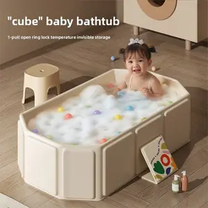 Baby Bath Tub, No Installation Needed, Foldable Bathtub, Portable Tub, Spacious Small Swimming Pool, Five-Layer Thickened, Suitable for 0-5 Year Old Babies for Bathing, Playing, and Health Care