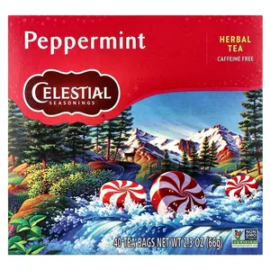 Celestial Seasonings Herbal Tea, Peppermint, Caffeine Free, 40 Tea Bags, 2.3 oz (66 g)