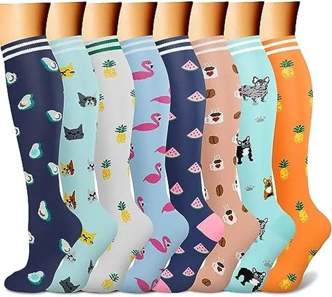 CHARMKING Compression Socks for Women & Men Circulation (3 Pairs) 15-20 mmHg is Best Support for Athletic Running Cycling