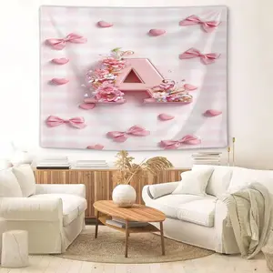 Lucky Letter Glam Bow Tapestry, Unique Art Decor, Perfect for Living Room Bedroom Dorm, Enhance Home Space Aesthetics