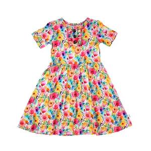 Ariana TUTU DRESS for Little Cuties Super Soft Bamboo Viscose Fabric with Stretchy Ruffle Button Placket 18-24m 2t/3t 4t 5t 6 7 8