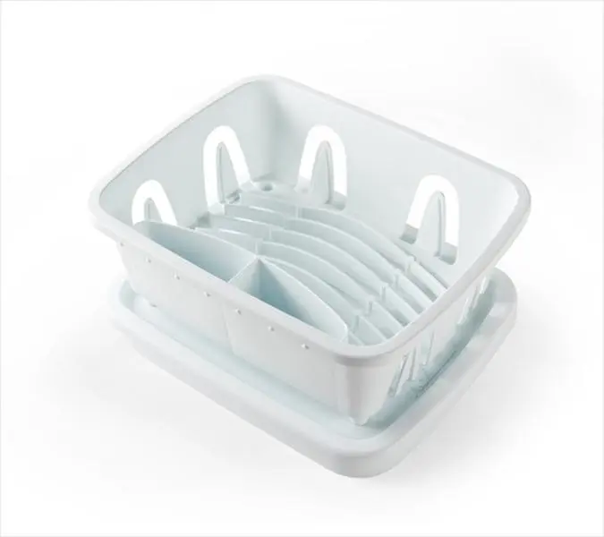 212 MAIN 43511 Sturdy 1-Layer Rectangle Mini Dish Drainer - Dish Drying Organiser with Snap-In Sloped Drainer Tray, Adjustable Removable Tray, Fits RV Sinks Kitchen Sink Rack (9.50x11.69x4.75 in)