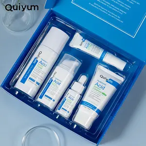 QUIYUM Hyaluronic Acid Skin Care Set - 5-Piece Kit with Cleanser Toner Essence Moisturizer & Eye Cream for Dry Skin Protection & Pore Reduction，Suitable for both men and women