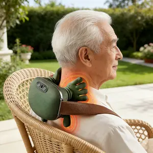 Deep Kneading Shoulder & Neck Massager, Upgraded Brushless Motor Ultra-Quiet Electric Massage Tool, Multi-Site Physiotherapy for Neck Shoulder Back, Portable Lightweight Design for Home Office Travel Use