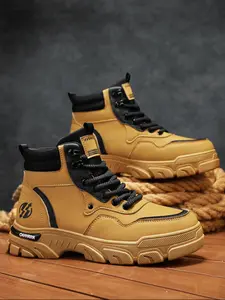 Men's High-Top British Style Ankle Boots, Casual Outdoor Boot, Outdoor Sports Shoes, Fashion Thick Sole, Suitable for Daily Wear & Outdoor Activities