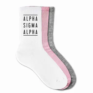 Alpha Sigma Alpha Sorority Crew Socks