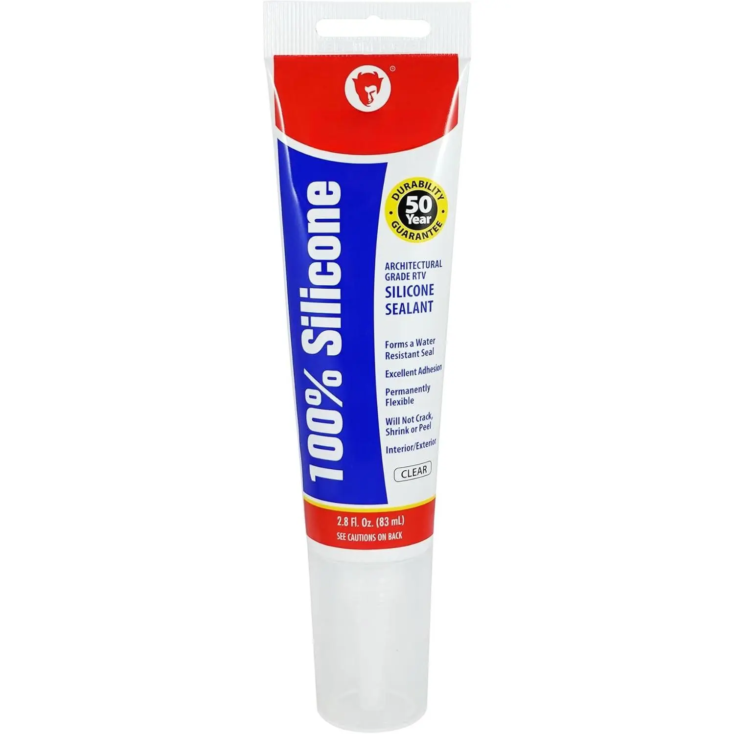 0820  Silicone Sealant Architectural Grade, 2.8 oz. Tube, Clear, 1 Pack
