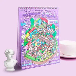 6 Sets Large Size Miniature Landscape Collection Decorative Stickers for Scenic Displays and Decor