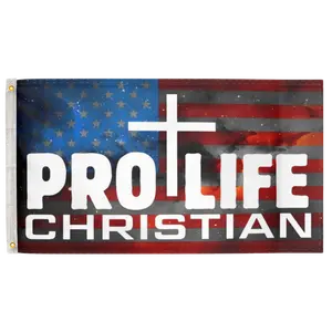 Pro Life Christian 3'X5' Flag 100D Polyester (90cm x 150cm) Christian Flag (C23) RolFlags