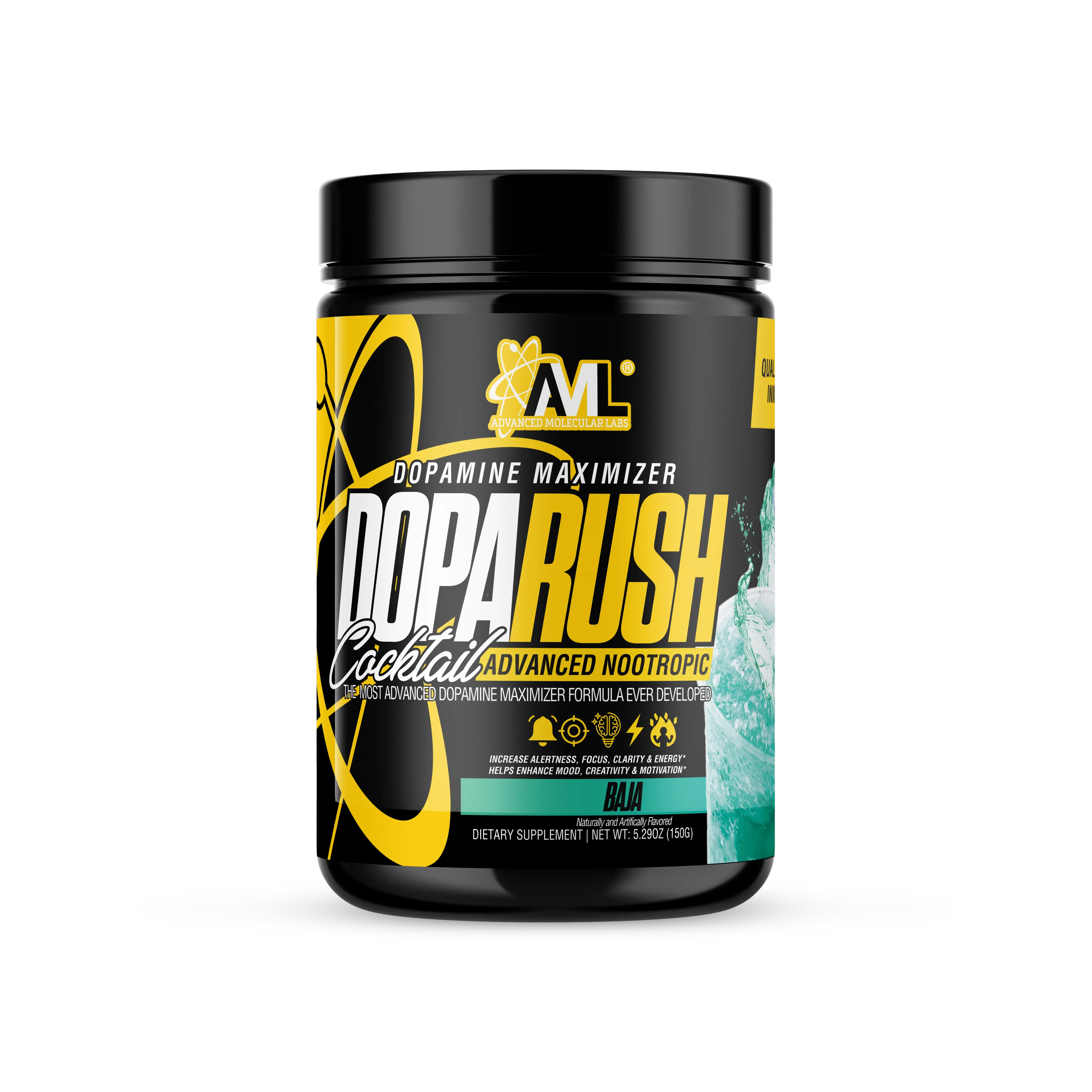 AML Dopa Rush Dopamine Support & Focus Supplement | Clean Energy with L-Tyrosine, Mucuna & TeaCrine