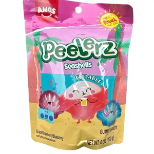 Amos Peelerz Seashells Gummy Candy, Peelable Seashells Gummy Candy, Resealable 6 oz Bag